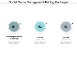 Social media management pricing packages ppt powerpoint presentation show cpb
