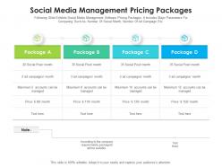 Social media management pricing packages