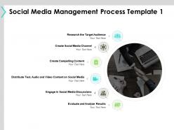 Social media management process template target audience ppt powerpoint presentation file visuals
