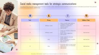 Social Media Management Tools For Strategic Communications