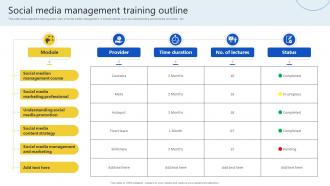 Social Media Management Training Outline
