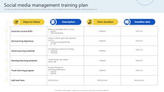 Social Media Management Training Plan