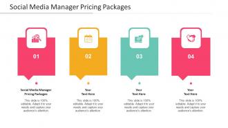 Social Media Manager Pricing Packages Ppt Powerpoint Presentation Ideas Cpb