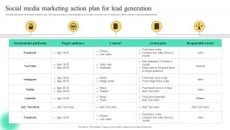 Social Media Marketing Action Plan For Lead Generation Strategies To Build Multi Level Marketing MKT SS V