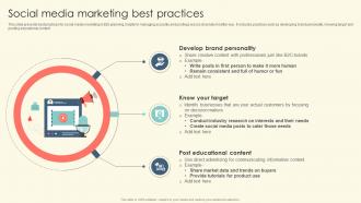 Social Media Marketing Best Practices B2B Online Marketing Strategies