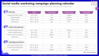 Social Media Marketing Campaign Planning Calendar SEO Marketing Strategy Development Plan
