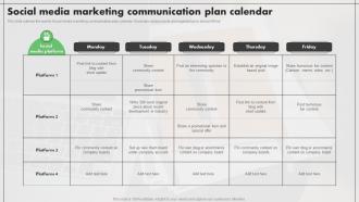 Social Media Marketing Communication Plan Calendar