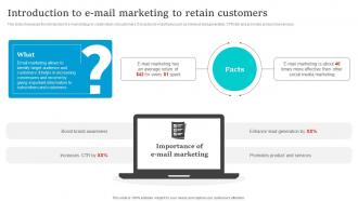 Social Media Marketing Introduction To E Mail Marketing To Retain Customers Strategy SS V