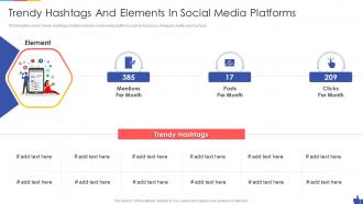 Social Media Marketing Pitch Deck Trendy Hashtags And Elements In Social Media Platforms