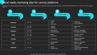 Social Media Marketing Plan For Various Product Sales Strategy For Business Strategy SS V