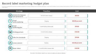 Social Media Marketing Record Label Marketing Budget Plan Strategy SS V