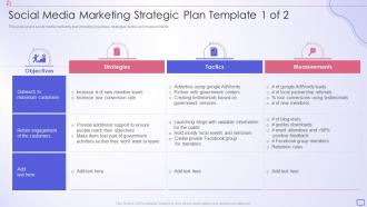 Social Media Marketing Strategic Plan Social Media Strategy Template Pitch Deck Ppt Slides Professional