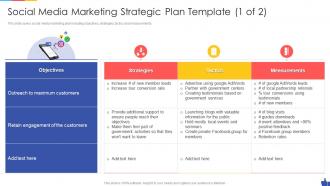 Social Media Marketing Strategic Plan Template Social Media Marketing Pitch Deck