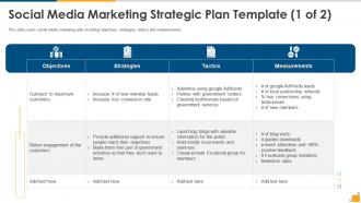 Social media marketing strategic plan template tactics ppt portfolio example file