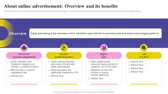 Social Media Marketing Strategy About Online Advertisement Overview And Its Benefits MKT SS V