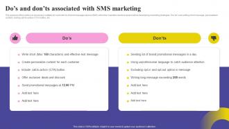 Social Media Marketing Strategy Dos And Donts Associated With SMS Marketing MKT SS V