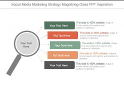 Social media marketing strategy magnifying glass ppt inspiration