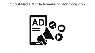 Social Media Mobile Advertising Monotone Icon in powerpoint pptx png and editable eps format