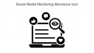 Social Media Monitoring Monotone Icon in powerpoint pptx png and editable eps format
