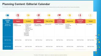 Social Media Playbook Planning Content Editorial Calendar