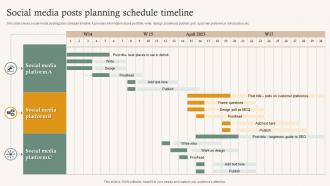 Social Media Posts Planning Schedule Timeline