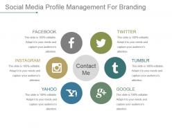 Social media profile management for branding powerpoint slide designs