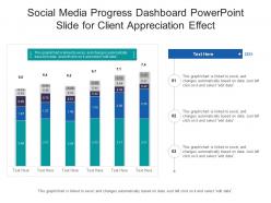 Social media progress dashboard powerpoint slide for client appreciation effect
