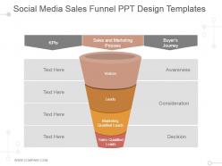 Social media sales funnel ppt design templates
