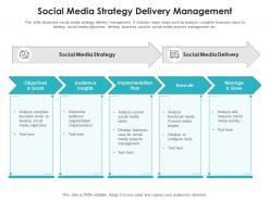 Social media strategy delivery management