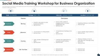 Social media training workshop for business organization