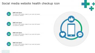 Social media website health checkup icon