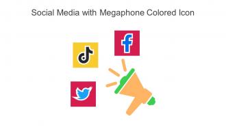 Social Media With Megaphone Colored Icon In Powerpoint Pptx Png And Editable Eps Format