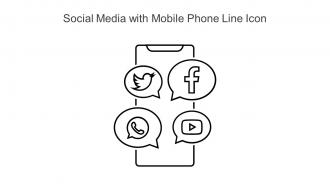 Social Media With Mobile Phone Line Icon
