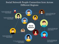Social network people connection icon across different regions