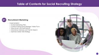 Social Recruiting Strategy For Table Of Contents Ppt Slides Background Image