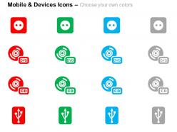 Socket usb drive technology application ppt icons graphics