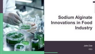 Sodium Alginate Innovations In Food Industry PPT Sample AT