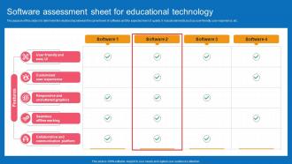 Software Assessment Sheet For Educational Technology
