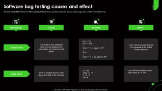 Software Bug Testing Causes And Effect