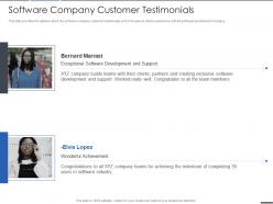Software company customer testimonials computer software services investor