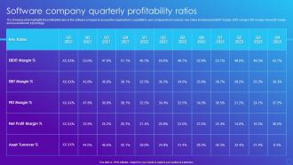 Software Company Quarterly Profitability Ratios Software Company Financial Summary Report
