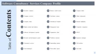 Software Consultancy Services Company Profile Powerpoint Presentation Slides