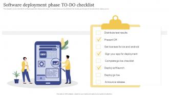 Software Deployment Phase To Do Checklist Design And Build Custom