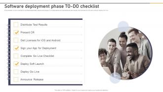 Software Deployment Phase To Do Checklist Enterprise Application Playbook