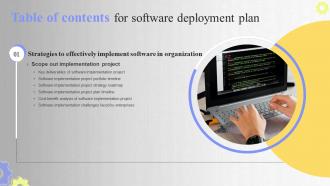 Software Deployment Plan Table Of Contents Ppt Powerpoint Presentation File Outline