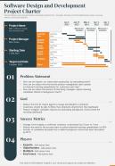 Software Design And Development Project Charter One Pager Sample Example Document
