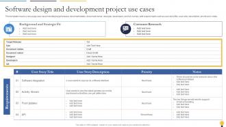 Software Design And Development Project Use Cases Agile Playbook For Software Designers