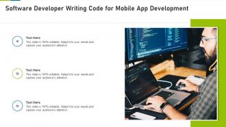 Software developer writing code for mobile app development