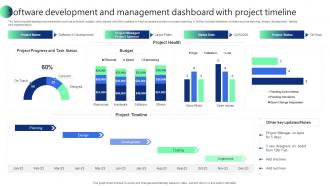 Software Development And Management Dashboard With Project Timeline