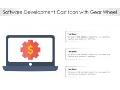Software development cost icon with gear wheel